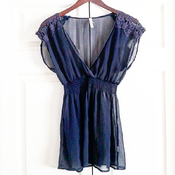 Xhilaration Tops - Blue Sheer Top